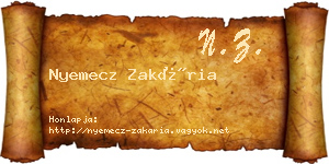 Nyemecz Zakária névjegykártya